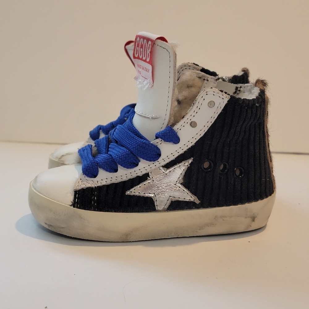Golden Goose Francy Sneakers Classic size 20  high top sneaker corduroy leopard
